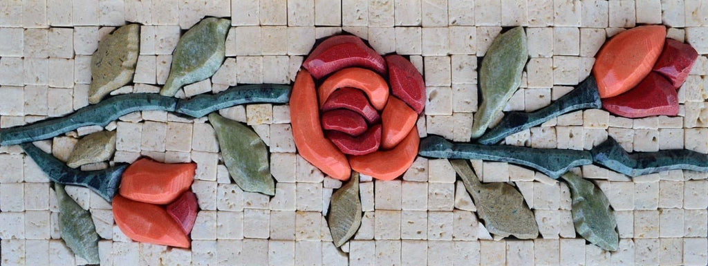 Mosaic Tile Art - 3D Colorful Rose