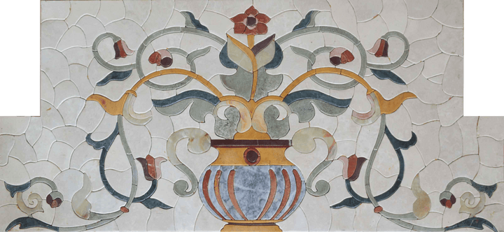 Backsplash de cozinha em mosaico - O floral