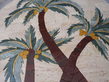 Médaillon de mosaïque de pétales de palmiers | Mozaïco