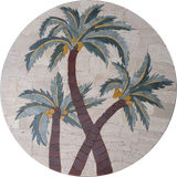 Palm Trees Petal Mosaic Medallion | Mozaico