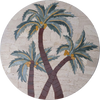 Médaillon de mosaïque de pétales de palmiers | Mozaïco