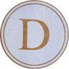 D Mosaic Initial With Pebbles Mosaic Background - Mosaic Medallion