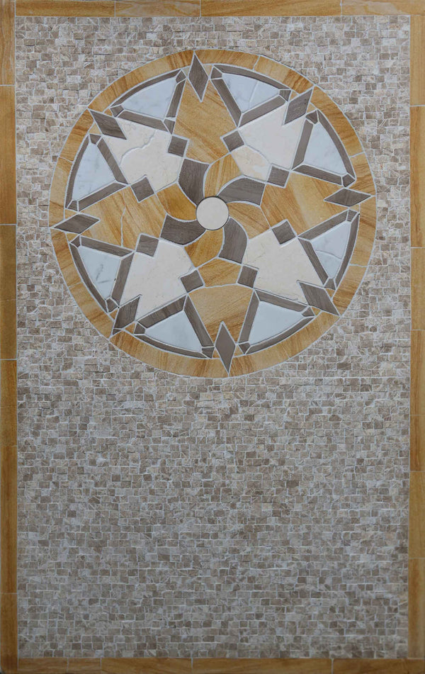 Cherise - Woodlike Geometric Mosaic Art - Mesh Backing