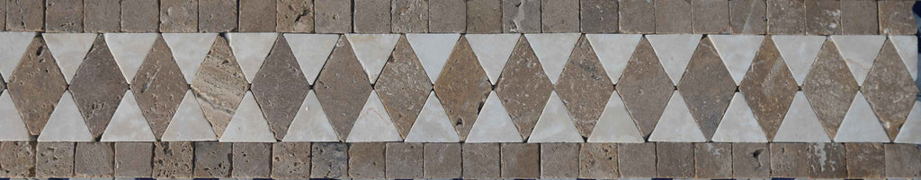 Borda em mosaico - padrão em forma de diamante