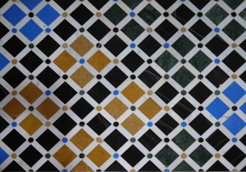 Obra de mosaico - patrón de cuadrados