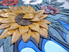 Steinmosaikkunst - Sonnenblumenvase