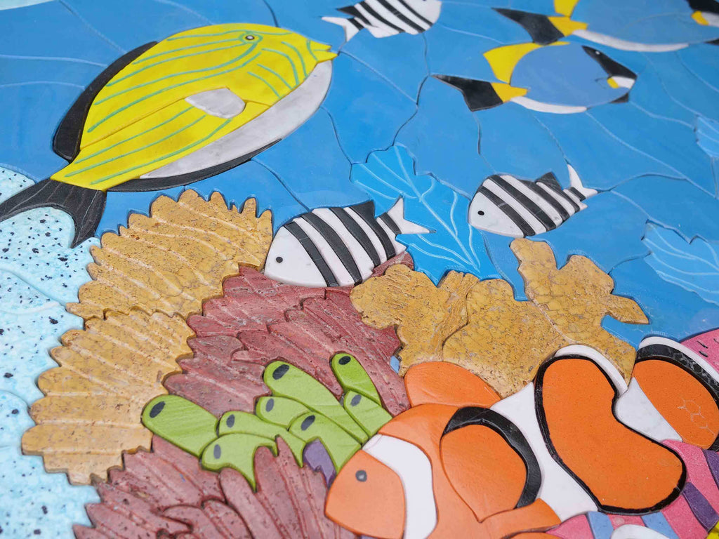 Mosaic Ocean Scene - Fish Art &amp; Marine Life Decor