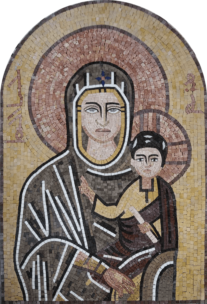Arte religiosa em mosaico de mármore para venda