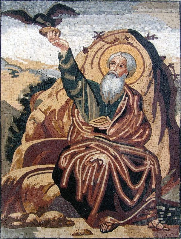 Christian Saint With holding a bird