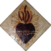 Mural de mosaico de mármol del Sagrado Corazón