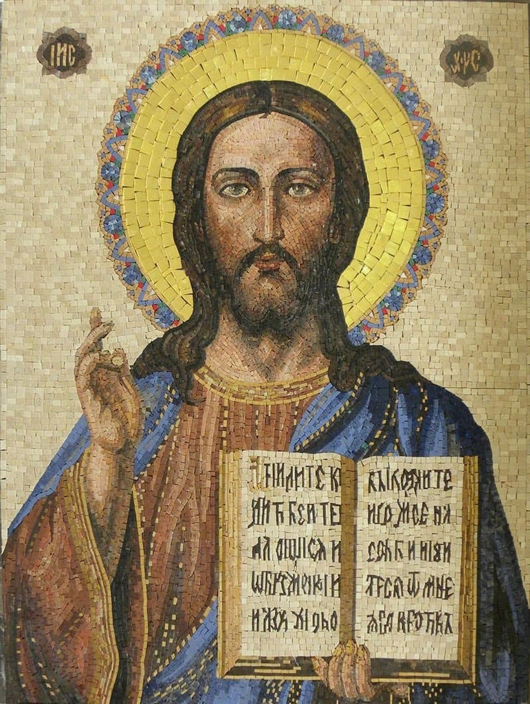 Mosaico de piedra de Jesús