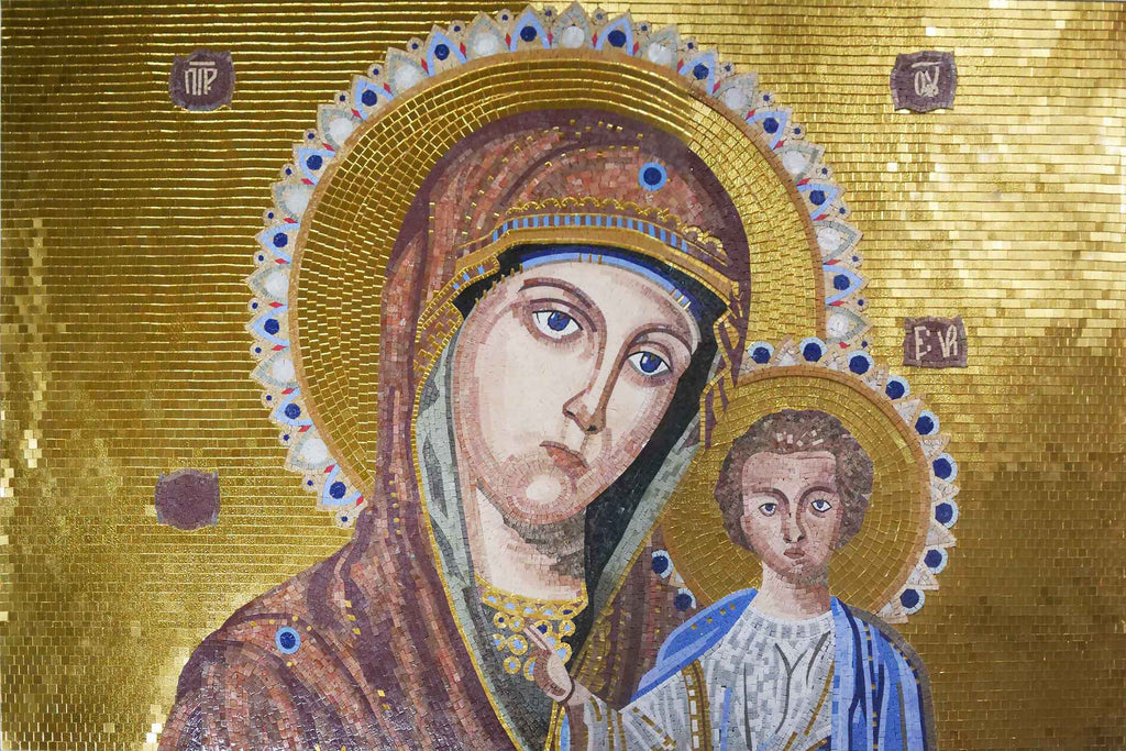 Arte de parede em mosaico - ícone religioso