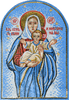 Mosaico Virgem Maria Segurando o Menino Jesus Ícone Religioso