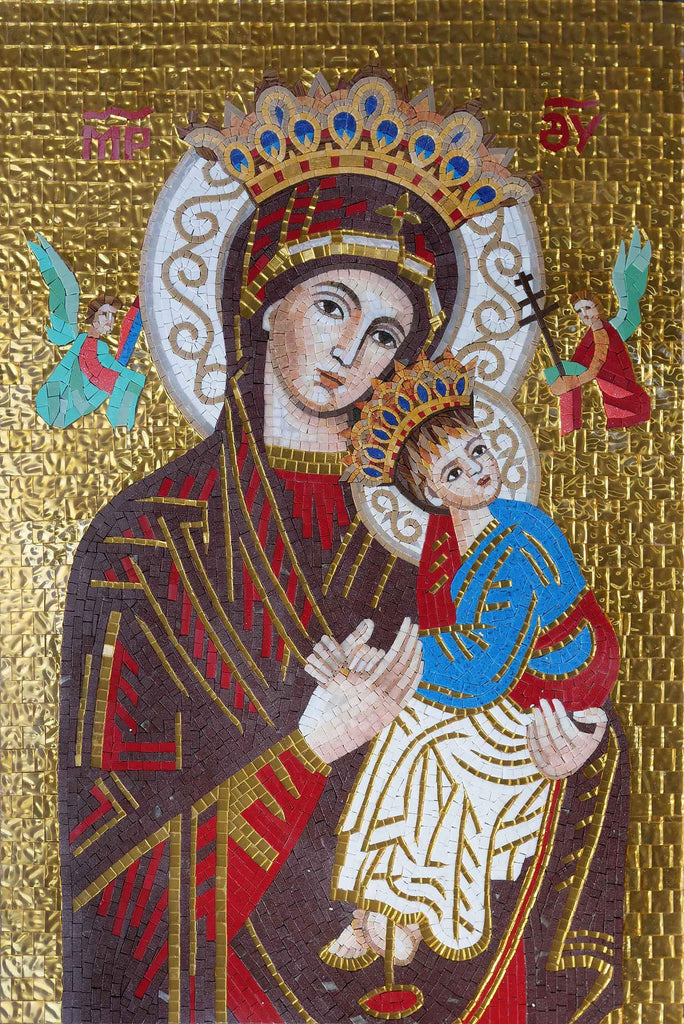 Icono de mosaico de retrato de Santa María