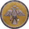 Произведение мозаики на заказ - медальон с двуглавым орлом
