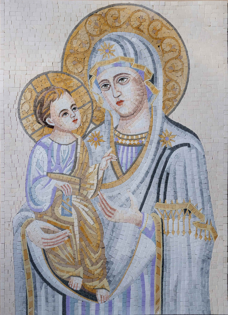 Mary and Jesus - Mosaic Art