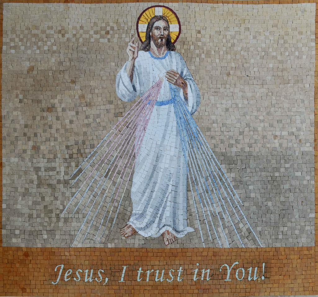 Icono de mosaico - Jesús confío en ti