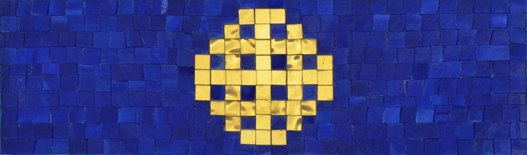 Mural Mosaico de Vidro - Cruz Cristã