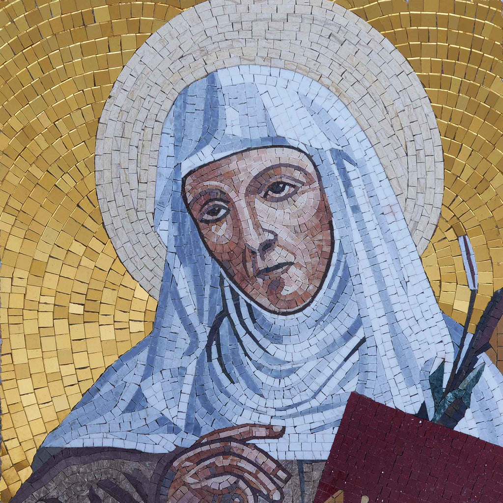 Santa Ángela - Retrato de arte mosaico