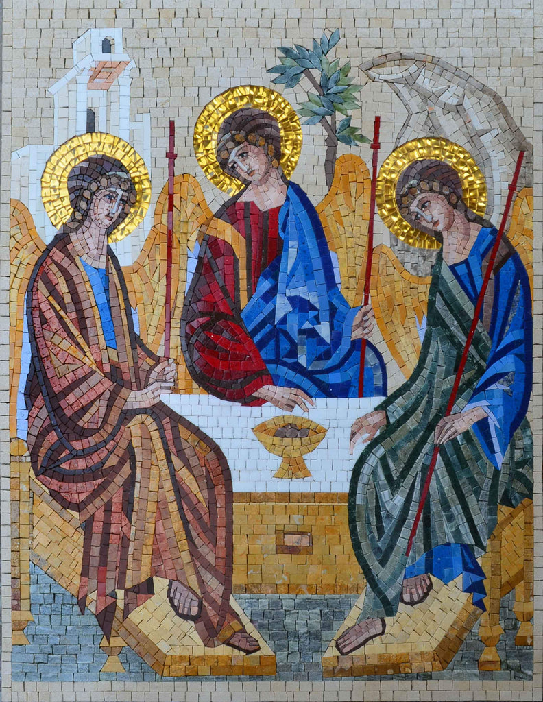 O Ícone da Trindade - Reprodução em Mosaico