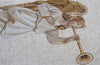 Ange jouant de la trompette - Art de la mosaïque
