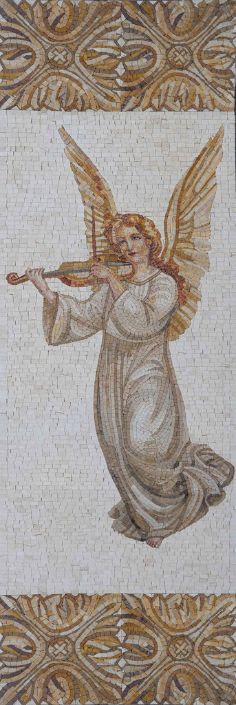 Ange jouant du violon - Art de la mosaïque