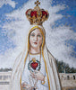 Santa María en blanco - Arte de pared de mosaico religioso
