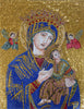 Ritratto della Vergine Maria in blu reale e oro