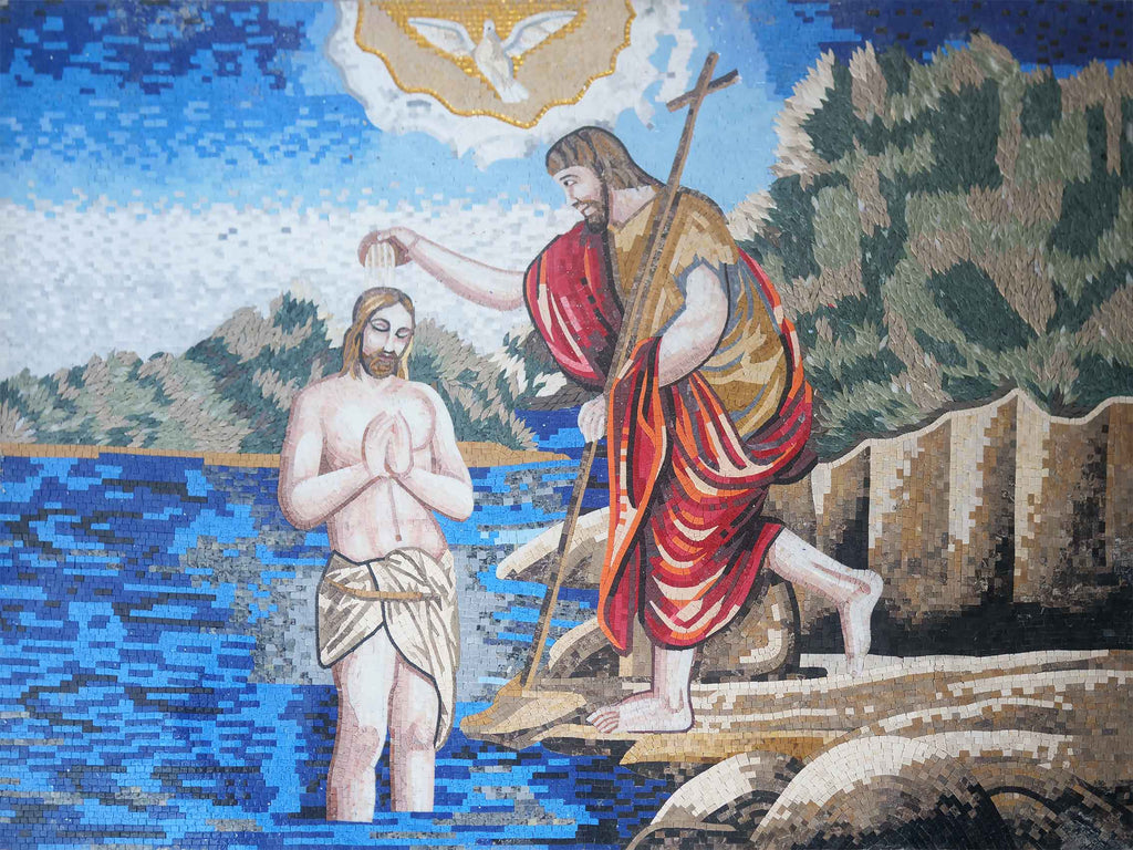 Mosaico de Arte Religioso - Bautismo de Cristo