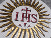 Medalhão de Mosaico IHS Jesus Cristogram