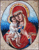 O mosaico icônico de Cristo e a Virgem Maria