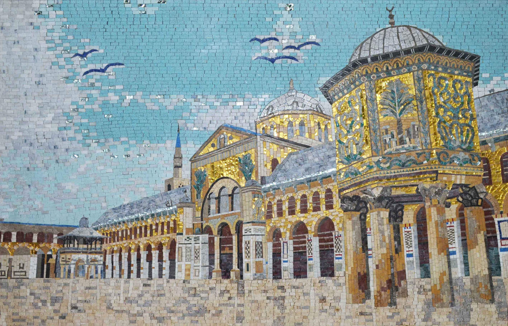 Arte de la pared del mosaico - Mezquita de los Omeyas Damasco