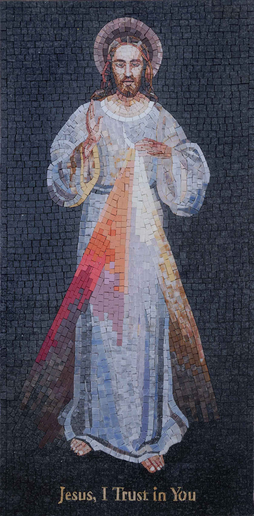 Jesus, I trust in You - Mosaic Mural Icon