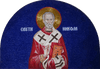 Diseño de mosaico religioso de San Nicolás