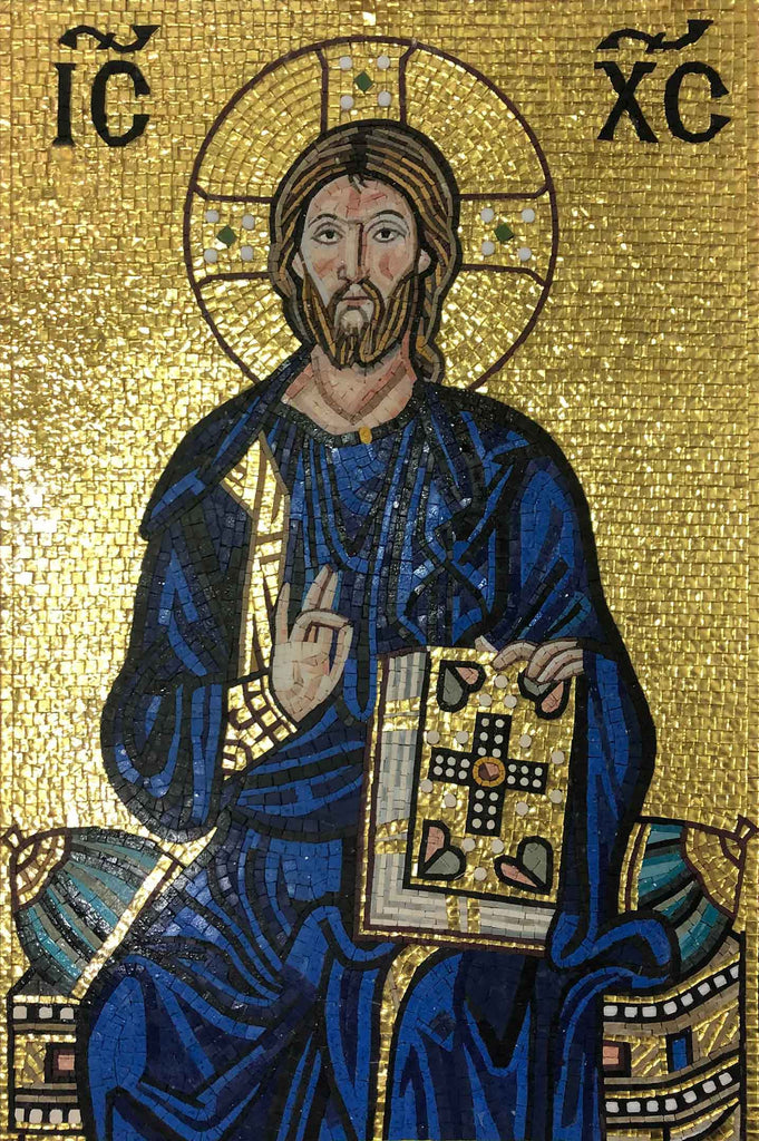 Mosaic Christ On Throne - Religious Art