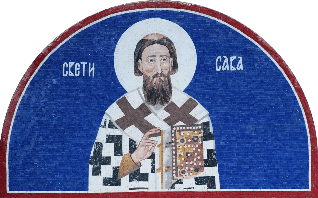Oeuvre de mosaïque religieuse de Saint Sava