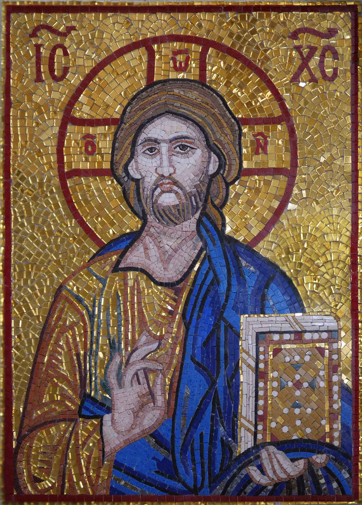 Arte della parete del mosaico - Murale di Gesù Cristo