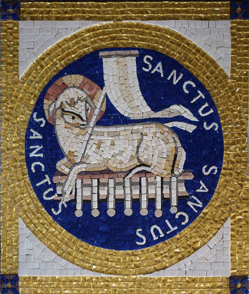 Mosaico tagliato a mano - Sanctus Agnello di Dio