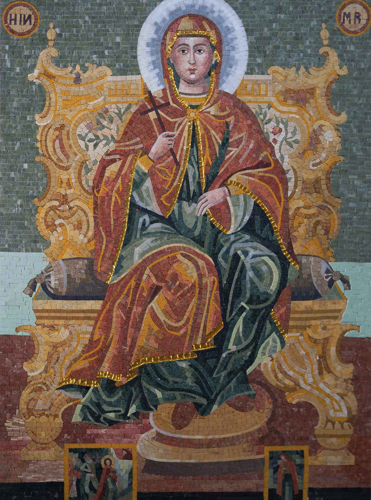 Saint segurando a cruz - desenhos de mosaico