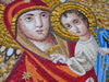 Pared de mosaico - María y Jesús