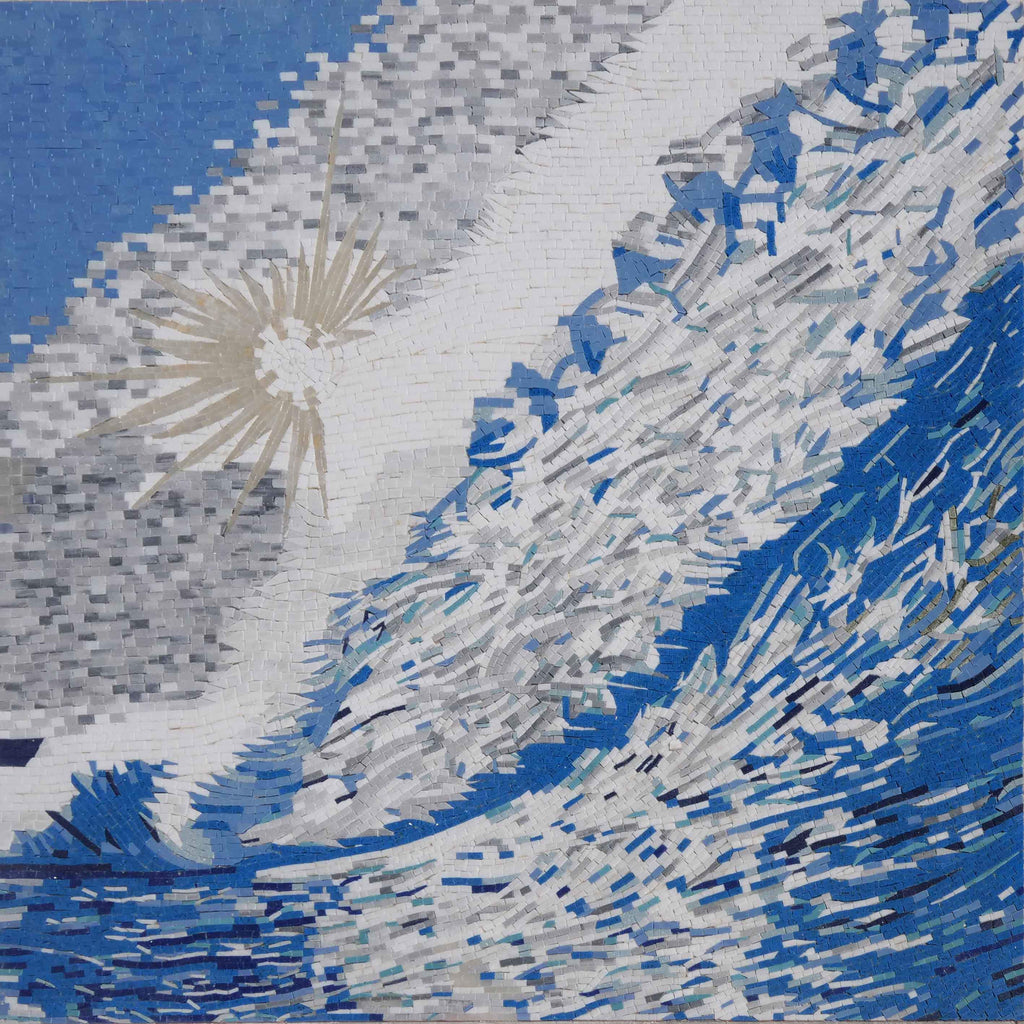 Oceano e Ondas II - Arte em mosaico