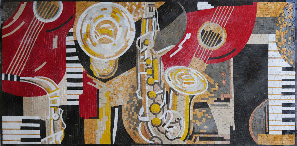 Instrumentos musicales - mosaico abstracto