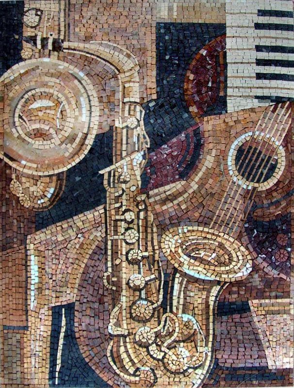 Die Kraft der Musik - Abstrakte Mosaik-Wandkunst