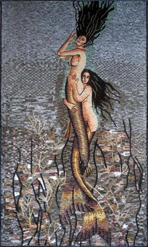 Mosaico de sirenas morenas