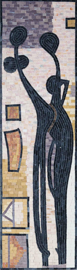Silhuetas - reprodução de arte em mosaico moderno