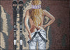 Sciatore bionda seducente - arte del mosaico