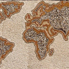 Original World Map Design - Marble Mosaic Tile For Kitchen Backsplash - Mesh Backing