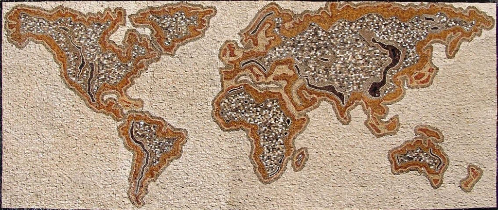 Conception originale de mosaïque de carte du monde