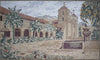 Arte em mosaico decorativo artesanal de Santa Bárbara