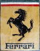 Azulejos de mosaico de mármol con logotipo de Ferrari
